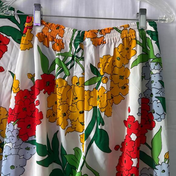 Montgomery Ward Vintage 60s 70s Retro Mod MCM Top Pants Set Wide Leg Floral 14 - Picture 7 of 10